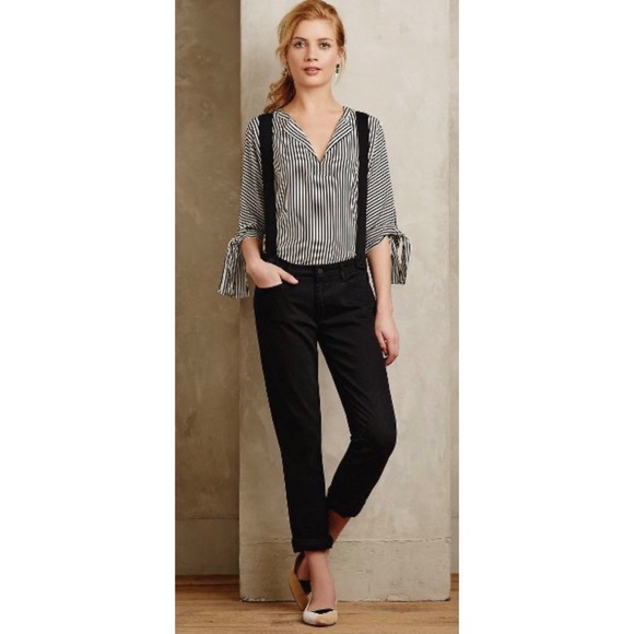 Anthropologie Denim - Paige Phillipa Suspender Jeans Anthropologie Black Boyfriend 24 Overalls Denim
